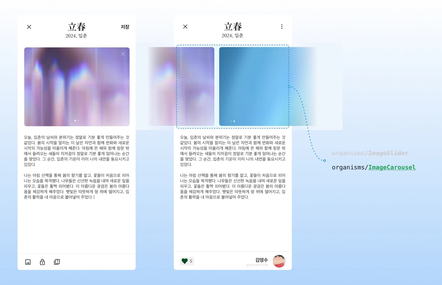 Component naming example by Carousel
